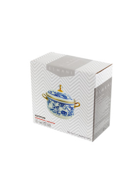 Каструля емальована "PEONY" Elmani з кришкою, 2,1 л, 16 см