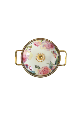 Каструля емальована "PEONY" Elmani з кришкою, 2,1 л, 16 см