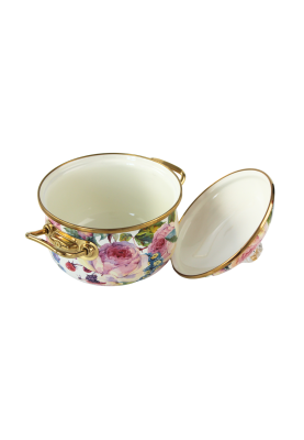 Каструля емальована "PEONY" Elmani з кришкою, 2,1 л, 16 см