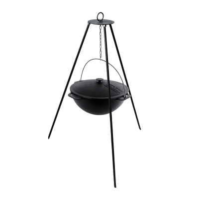 Казан чавунний азіатський 10 л з кришкою та триногою та чохлом