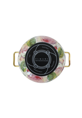 Каструля емальована "PEONY" Elmani з кришкою, 3,8 л, 20 см