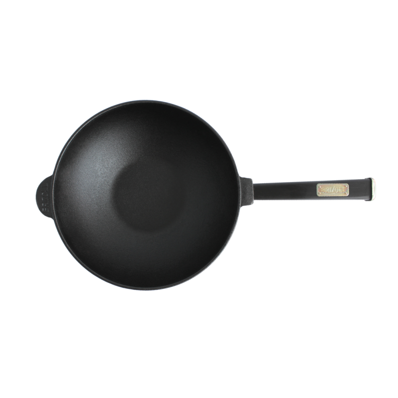 Сковорода чавунна з дерев`яною ручкою Black та скляною кришкою WOK 2,8 л
