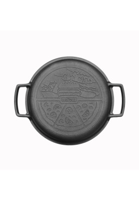 Каструля чавунна з кришкою-сковородою 6л