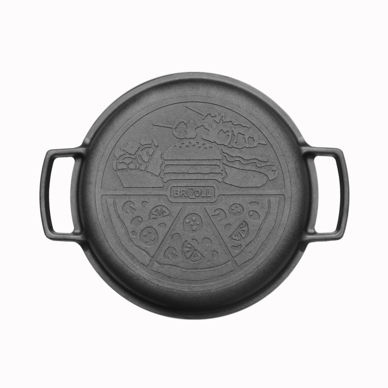 Каструля чавунна з кришкою-сковородою 6л