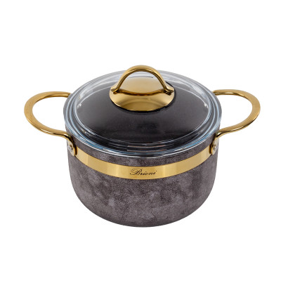 Каструля Brioni Royal Stone Sandstone gold антипригарна 18 см, 2,5 л