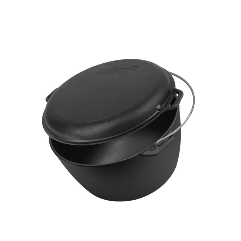 Казан чавунний туристичний 10 л з кришкою-сковородою