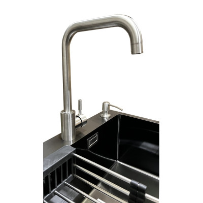 Комплект мийка + змішувач Romzha Arta Nova U-550 Max BL (B)