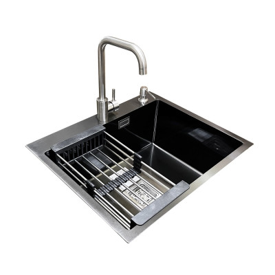 Комплект мийка + змішувач Romzha Arta Nova U-550 Max BL (B)