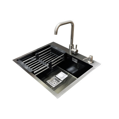 Комплект мийка + змішувач Romzha Arta Nova U-550 Max BL (B)