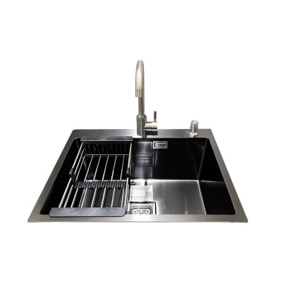 Комплект мийка + змішувач Romzha Arta Nova U-550 Max BL (B)