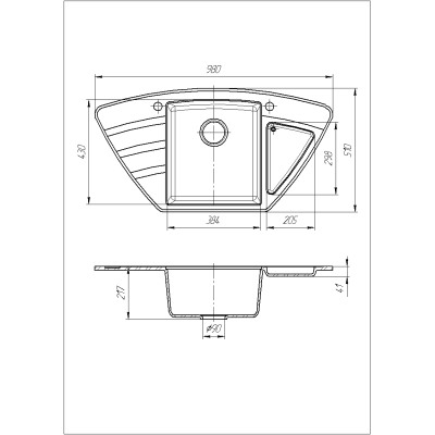 Кухонна мийка Romzha Jorum 98B Seda (601)