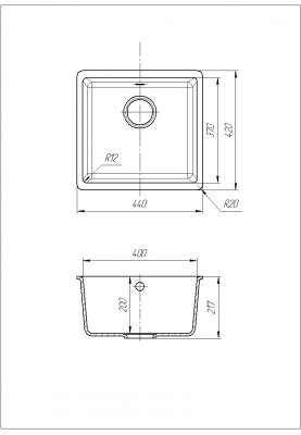 Кухонна мийка Romzha Mira U-400 Avena (501)