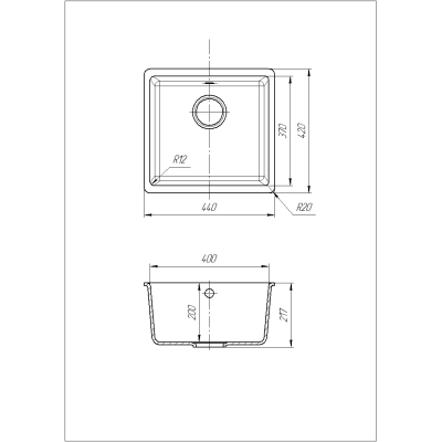 Кухонна мийка Romzha Mira U-400 Avena (501)
