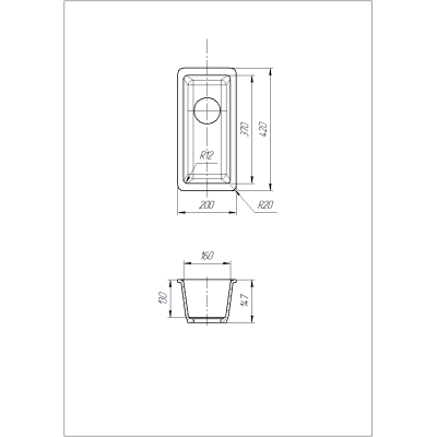 Кухонна мийка Romzha Mira U-160 Seda (601)
