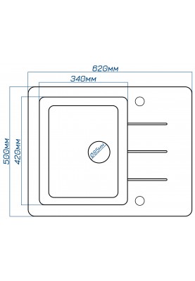 Кухонна мийка Romzha Patrat 62 Seda (602)