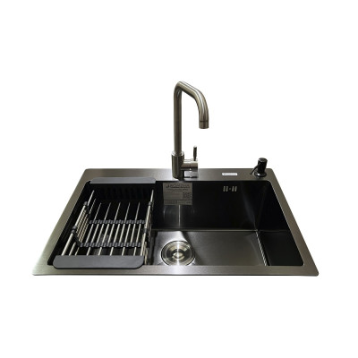 Комплект мийка + змішувач Romzha Arta U-600S BL (B)