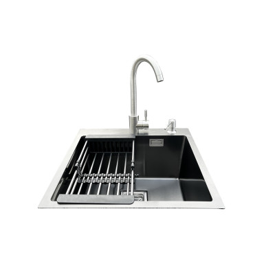 Комплект мийка + змішувач Romzha Arta Nova U-450 BL (A)
