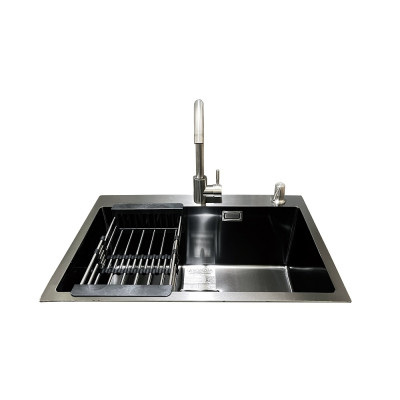 Комплект мийка + змішувач Romzha Arta Nova U-600 BL (A)