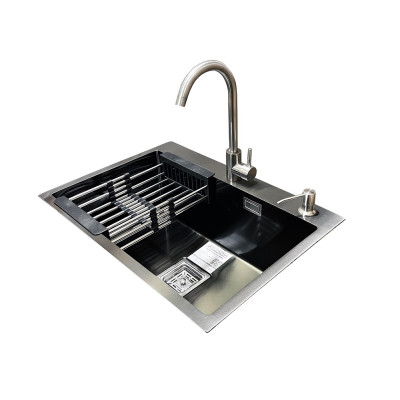 Комплект мийка + змішувач Romzha Arta Nova U-600 BL (A)