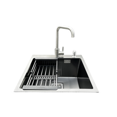Комплект мийка + змішувач Romzha Arta Nova U-450 BL (B)