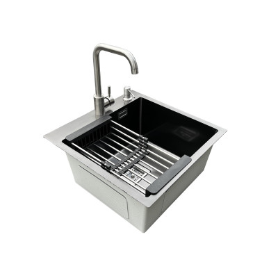 Комплект мийка + змішувач Romzha Arta Nova U-450 BL (B)