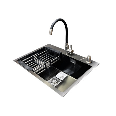 Комплект мийка + змішувач Romzha Arta Nova U-600 BL (C)