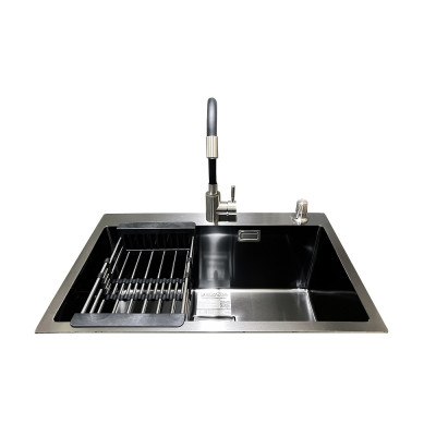 Комплект мийка + змішувач Romzha Arta Nova U-600 BL (C)
