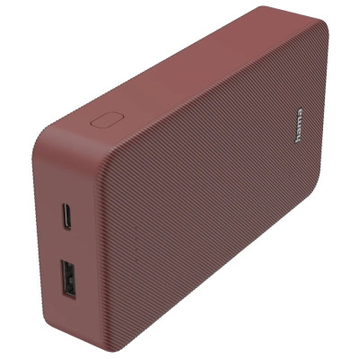 Універсальна мобільна батарея Hama 20000mAh 15W Red (00201717)