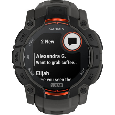 Смарт-годинник Garmin Instinct 3 50mm Solar Black Bezel with Charcoal Band (010-02935-00) Смарт-годинник Garmin Instinct 3 50mm Solar Black Bezel with Charcoal Band (010-02935-00)