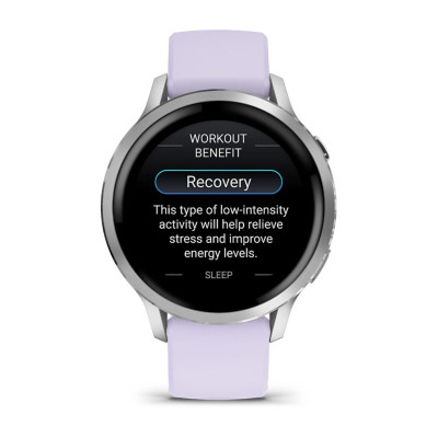 Смарт-годинник Garmin Venu 4 41mm Silver Bezel with Periwinkle Silicone Band (010-03013-01)