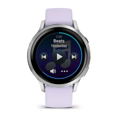Смарт-годинник Garmin Venu 4 41mm Silver Bezel with Periwinkle Silicone Band (010-03013-01)