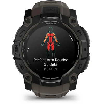Смарт-годинник Garmin Instinct 3 50mm AMOLED Black with Charcoal Silicone Band (010-03020-40)