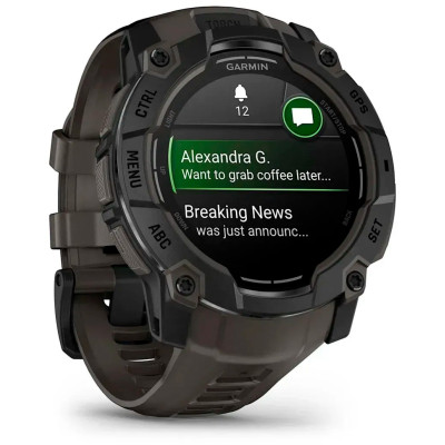 Смарт-годинник Garmin Instinct 3 50mm AMOLED Black with Charcoal Silicone Band (010-03020-40)