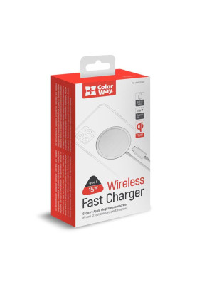 Бездротовий зарядний пристрій СolorWay MagSafe Charger 15W for iPhone White (CW-CHW27Q-WT)