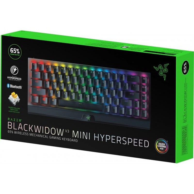 Клавіатура бездротова Razer BlackWidow V3 Mini Hyperspeed Yellow Switch Black (RZ03-03890700-R3R1)