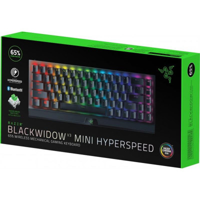 Клавіатура бездротова Razer BlackWidow V3 Mini Hyperspeed Green Switch Black (RZ03-03891600-R3R1)
