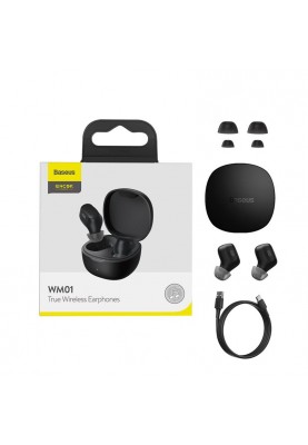 Bluetooth-гарнітура Baseus Encok TWS WM01 Black (NGWM01-01)