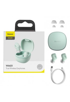 Bluetooth-гарнітура Baseus Encok TWS WM01 Green (NGWM01-06)