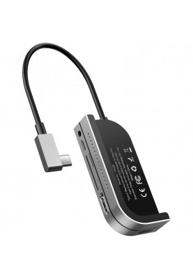 Концентратор USB-C Baseus Bend Angle No.7 Multifunctional Grey (CAHUB-WJ0G)