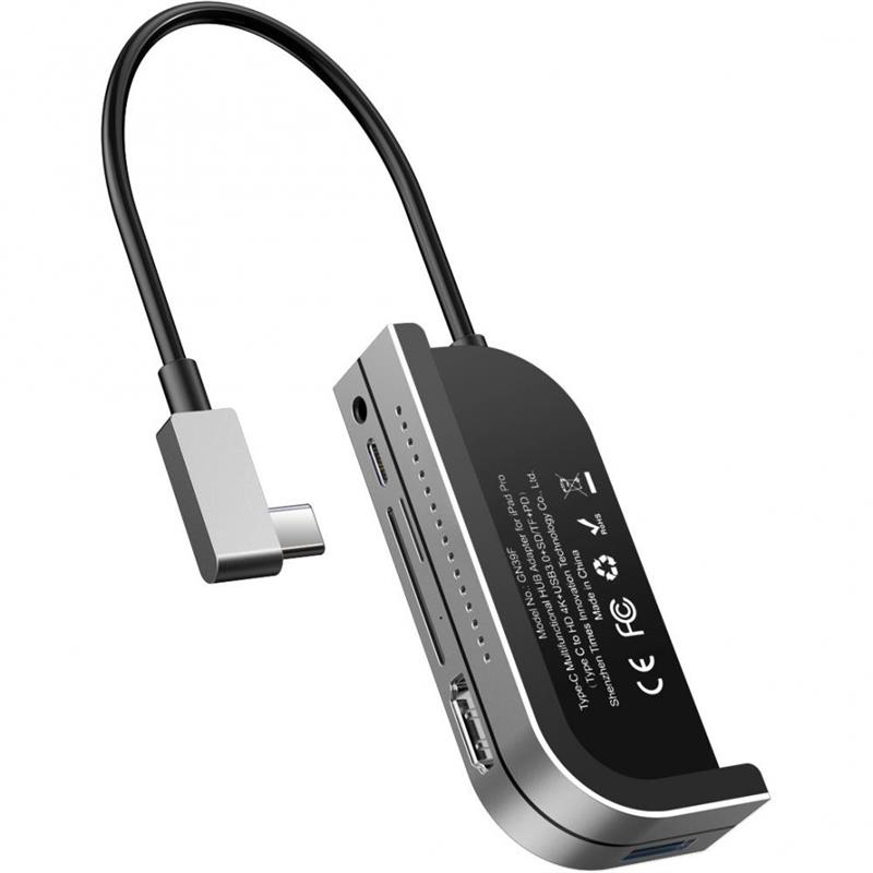 Концентратор USB-C Baseus Bend Angle No.7 Multifunctional Grey (CAHUB-WJ0G)