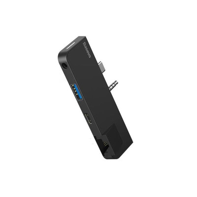 Концентратор 3.5 мм/USB-C Baseus for Surface Go Black (CAHUB-FG01)