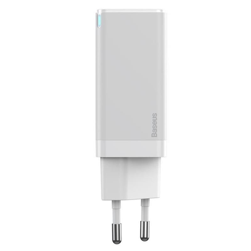 Сетевое зарядное устройство Baseus GaN2 (2USB, 3A) QC3.0 45W White_EU (CCGAN-M02) + кабель USB-C