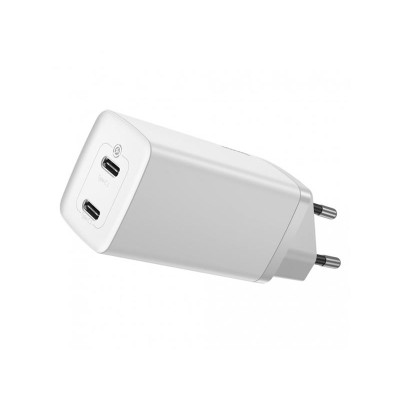 Мережевий зарядний пристрій Baseus GaN2 Lite (2USB) 65W White (CCGAN2L-E02)