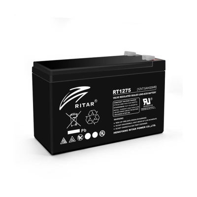 Акумуляторна батарея Ritar 12V 7.5Ah (RT1275B/08221) AGM Black