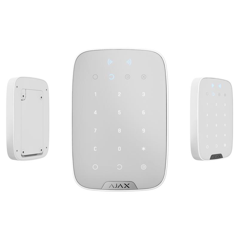 Бездротова сенсорна клавіатура Ajax KeyPad Plus white (26078.83.WH)