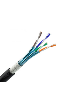 Кабель для зовнішньої прокладки OK-Net КПпПО-ВПЕ (600) S/FTP, CAT 7, 4х2х0,56, бухта 305м (7935052)