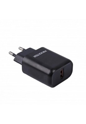 Мережевий зарядний пристрій Maxxter (1USBх2.4А) QC3.0 Black (WC-QC-AtM-01) + кабель microUSB