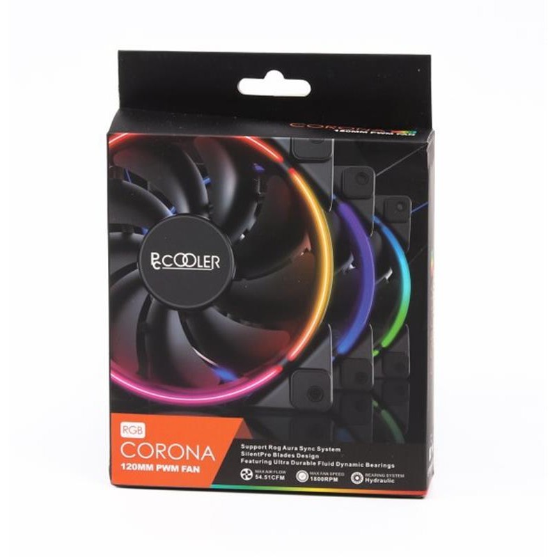 Вентилятор PCCooler Corona RGB; 120х120х25 мм, 4-pin