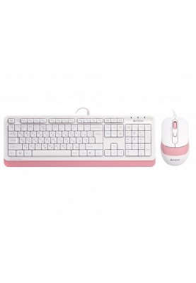 Комплект (клавіатура, мишка) A4Tech F1010 White/Pink USB