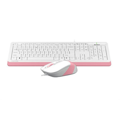 Комплект (клавіатура, мишка) A4Tech F1010 White/Pink USB